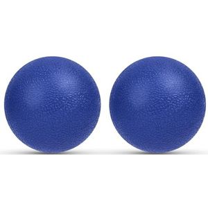 URAQT Massageballen, fasciabal, 2 stuks, triggerpuntbal voor yoga, myofasciale ontspanning, massageballen voor rug, benen, voeten, handen, 5,8 cm (donkerblauw)