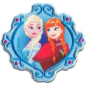 Lapjes Appliqués - Bevroren Frozen Elsa & Anna 2 - overdrukplaatjes opzetstukken Applicaties opnaaien opstrijken Lap Patches, Maat: 7 x 7,3 cm