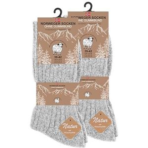 VCA 6 paar Noorse sokken met wol zacht gevoerde pluche zool wintersokken herensokken met gevoerde zool, gemêleerd, 39-42 EU