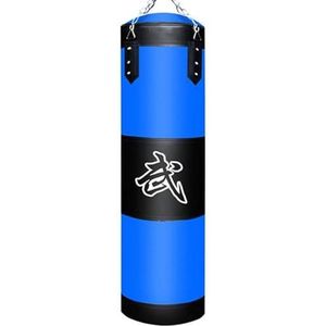 Bokszak kinderen volwassenen lege bokszak thuis training fitness sport opknoping kick zandzak muay thai boxer gym zware spier zandzak bokszakken (kleur: blauw 80 cm)