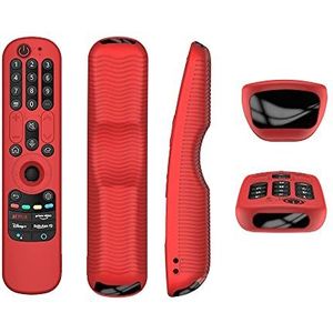 Beschermhoes voor LG AN-MR21GC MR21N/21GA Afstandsbediening, Kleurrijke Siliconen Hoesje Voor LG OLED TV Magic Remote (rood)