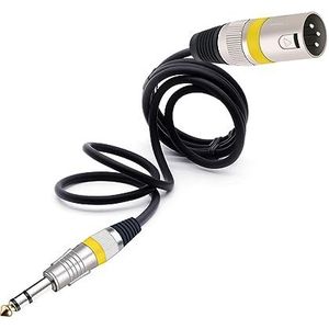 Mic Kabel Stereo Jack 6,35 mm 6,5 mm Mannelijk naar XLR Mannelijk 6,3 mm 1/4 inch naar XLR Microfoon Audio Kabel voor Luidsprekerversterker AMP 1 Stuk (Kleur: Geel, Maat: 10 m)