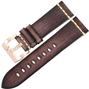 Chlikeyi Handgemaakte horlogeband van echt rundleer, 20-24 mm, blauwe horlogeband, Grijs 3, 18 mm