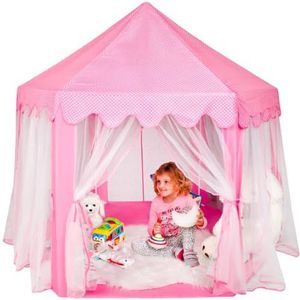 Speeltent voor kinderen, prinsessenklot, stahoogte, indoor, roze 23869