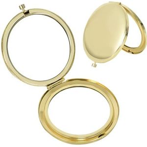 Compacte make-upspiegel, ultralichte metalen zak dubbelzijdige spiegel, mini rond ontwerp reisportemonnee spiegel, opvouwbare kleine handheld reisspiegels perfect voor vrouwen mama meisje