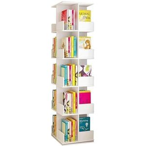 Modieuze boekenkast Draaibare boekenkast Staande boekenkast met 5 niveaus Hoge boekenkast Plank Scandinavische luxe vloerstaande boekenplank