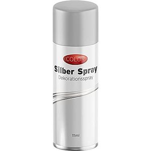 Decoratieve spray om te knutselen 111ml | Spuitbus zilver | Kerst glitterspray glansspray (1 x spuitbus zilver)