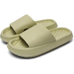 fengqingyunyan0304 Slipper, comfortabele zomerpantoffels met dikke zool, voor dames en heren, huis- en badslippers, Groen, 45 EU