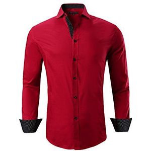 Alex Vando Herren Hemden Regular Fit Lange Ärmel Bügelfrei Stretch Business-Hemd für Herren