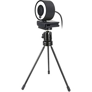 Webcam, Hd Autofocus Webcam-licht met statiefstandaard 108 0P 2K Webcamera for Pc Computercamera met Microfoon Ring Light Web Cam(Type 3)