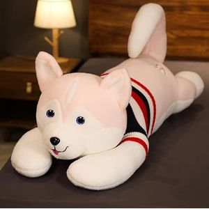 100-150cm groot formaat Husky Pluche Speelgoed Knuffel Dier Hond kussen Mooi cadeau voor kinderen Meisjes Kawaii Present-150cm, roze glimlach