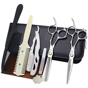 9 stks haar snijden schaar schaar kit scheermes kapper haar snijden en dunner wordende schaar Texturizing schaar professionele haar styling set
