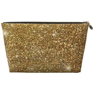 Gouden Glitter Sparkle Glittery Sparkly, Make-uptas Cosmetische Tas Draagbare Reizen Toilettas Potlood Case Toilettas, zoals afgebeeld, Eén maat