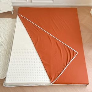 Oranje,90x200cmTWIN,LDLCYCN 100% Katoenen Futonmatrashoes Met Extra Lange Ritssluiting, Japanse Vloermatras Futonhoes, Stofvrije Matrashoes, Futonhoezen, Zachte Bedhoes Voor Slaapkamer