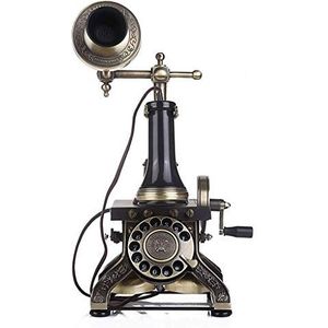 Telefoon Telefoon Europese Retro Telefoon Draaiknop Vaste Vaste Kantoor Desktop Bedrade Telefoon (Zwart Draaiknop Editie)