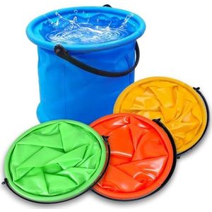 Opvouwbare emmer, 20 L Multifunctionele opvouwbare emmer, voor kamperen, vissen, feesten en andere outdooractiviteiten, blauw