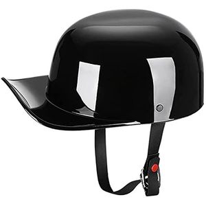 Motorcycle Skull Cap Halve Helm, Volwassenen Mode Licht Open Gezicht Baseball Cap Helm DOT Goedgekeurde Mannen en Vrouwen Retro Half Overdekte Helm voor Cruiser Bromfiets Chopper Decoration