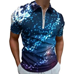 Abstraction Space Galaxy Half Zip-up Polo Shirts Voor Mannen Slim Fit Korte Mouw T-shirt Sneldrogende Golf Tops Tees XS
