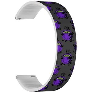 Solo Loop band compatibel met Garmin Forerunner 165/165 Music, Forerunner 35/45/45S (Witch Purple Cauldron Boiling Potion), quick-release 20 mm rekbare siliconen band, accessoire, Siliconen, Geen