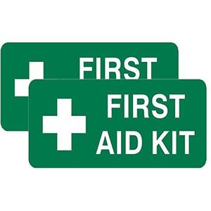 Haobase 2 stuks EHBO-kit borden - zelfklevende vinylsticker (20 cm x 10 cm)