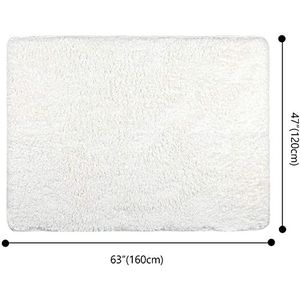 XYWHPGV Zacht pluche loper vloerkleed badkamer vloerkleden, pluizig vloerkleed ultraabsorberend antislip shaggy vloerkleed voor woonkamer, slaapkamer, machinewasbaar wit 4 'x 5' 2 '(c5f26 0a8eb 378cc