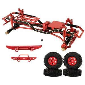 MANGRY Simulatie Fit for Jeep Auto Chassis Frame Met Assen Wielen AXI00005 Axiale SCX24 1/24 4WD RC Klimmen Off-road voertuig Onderdelen Kit (Color : Red)