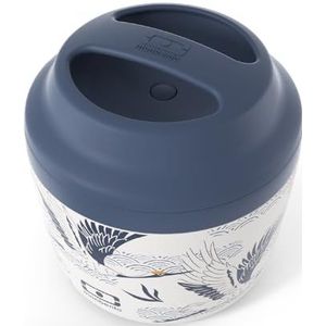 MONBENTO - Geïsoleerde lunchbox MB Element Graphic Destiny - Lekvrije lunchtrommel - Houdt uw lunch tot 10u Warm of Koud - Ideaal voor Werk/School - Vrij van BPA - Beige met japans patroon…