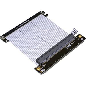 JMT PCIe 4.0 x16 Riser Kabel RTX3090 Grafische Kaart Verlenging Gen4.0 Hoge Snelheid Dual Reverse Compatibel met ITX A4 Chassis (18 cm, Zilver)