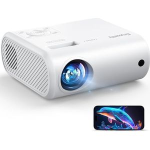 Mini-projector, draagbaar, videoprojector, ondersteunt bekabelde schermspiegel, compatibel met tv-stick/Windows/iOS/Android/HDMI