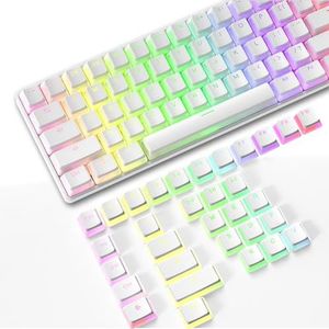 PBT Pudding Keycaps met Key Puller,108 Key Double Shot Keycaps Translucent Layer,OEM-Profiel,ANSI US Layout voor 61/68/84/96/104/108 RGB Mechanisch Toetsenbord,voor MX Cherry/Kailh Switch