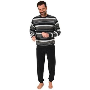 Normann Lange badstof pyjama voor heren, met manchetten, ook in grote maten, donkergrijs, 52