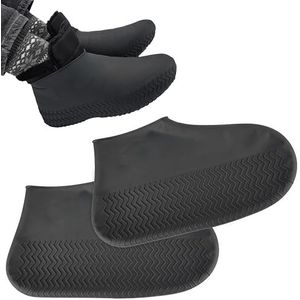 biped 1 paar waterdichte schoenovertrekken - siliconenovertrekken voor veel schoenen - antislip overschoenen tegen regen en modder z2924(black,L=38-42)