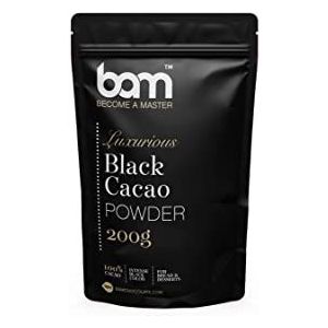 BAM Luxe Zwart Cacaopoeder, 100% Cacao, 200 gram, Intens Zwart, Brood en Desserts