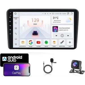 9 Inch Autoradio Compatibel voor Audi A3 2 2003-2013 met GPS Navigatie CarPlay Android Auto Acht-Core 4G Bluetooth WiFi MirrorLink Stuurwiel Afstandsbediening(T2 4 Core Wifi 2G+32G)