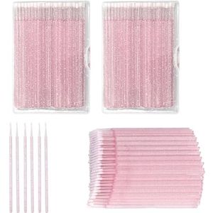 300 stuks applicator, micropore wimperborstel, wenkbrauwborstel voor wimperverlenging (paars, roze en groen)