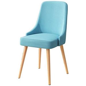 GEIRONV Keuken Eetkamerstoel,Home Rugleuning Stoel voor Slaapkamer Dressoir Balkon Hotel Lounge Stoel Metalen Ijzeren Poten Bureaustoel Eetstoelen (Color : Blue)