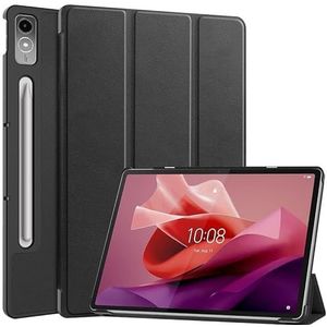 Geschikt for Lenovo Tab P12 Case 12.7 ""2023 Tri-Folding Stand Magnetische Smart Folio Cover for Xiaoxin Pad pro 12.7 Case (Color : Black, Size : For Tab P12 12.7 inch)