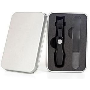 Nail Clippers for Men,Toe Nail Clippers with Catcher Clippers for Thick Nails for Seniors, Stainless Steel Heavy Duty Fingernail Clippers Wide Opening Nail Cutter with Catcher File (Color : B-black)
