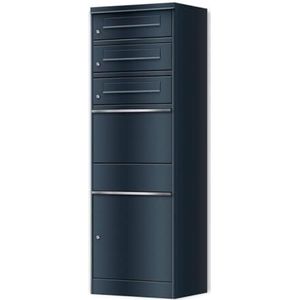 Metzler - Buitenpakketbox - Antraciet RAL 7016 - Met 3 Postvakken - Veilig Slot - Weerbestendig