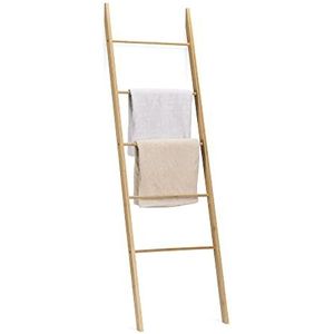Navaris - Multifunctionele Bamboe Ladder - 5 Treden - Voor Handdoeken en Kleding