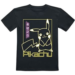 Pokémon Pikachu - Neon T-shirt zwart 134/140