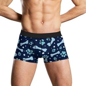 Paw Print And Bone Boxershorts voor heren, zacht ondergoed, stretch tailleband Trunks Panty