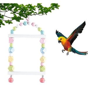 Kauwspeelgoed papegaaien | Kleurrijk boogklimspeelgoed voor parkiet, multifunctionele vogelkooikunst voor valkparkieten, parkieten, papegaaien, kippen, hamsters, gerbils Teksome