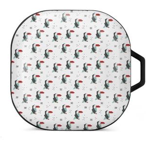 Toucan papegaai pinguïn vogels oordopjes hoesje compatibel met Samsung hard shell beschermhoes zwart stijl