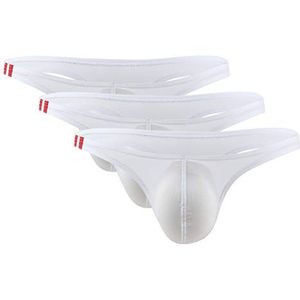 Panegy 3-Pack Slips Heren Lage Taille String Ondergoed U bolle Ijs Zijden Slips