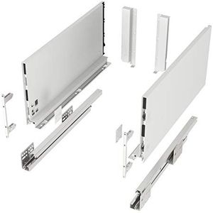 Lasysteem JUNKER-SLIM Wit Hoogte: 199 mm Diepte: 300 mm stressbestendig tot 40 Kg Soft-Close La met 13 mm smalle ladebakken