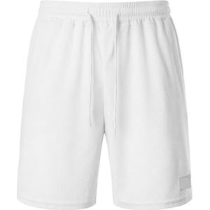 Corduroy Shorts Heren Shorts Zomer Vrijetijdsbroeken Met Zakken Sweatshorts Stretch Corduroy Broeken Korte Baggy Joggingbroeken Korte Trekkoord Heren Shorts S-XXL(Blanc,XL)