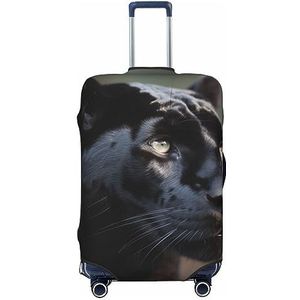 Animal Panther Print Reizen Bagage Cover Elastische Wasbare Koffer Cover Bagage Protector Voor 18-32 Inch Bagage, Zwart, L