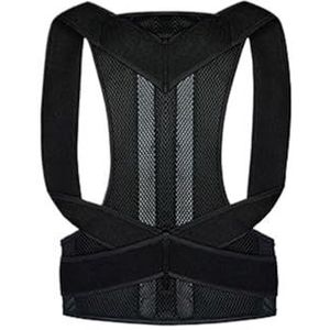 Buik-weg-gordel, Verstelbare Rugsteun Houdingscorrector Unisex Ademende Volledige Rugsteunband Buik Trainers(Black,4XL)