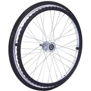 PP-Vic Vervangingswiel Voor Stoelwiel, Vervangingswiel Voor Achterwiel Van Polyurethaan Massief Stoelwiel, Aluminium Spaaknaaf Met Handwiel, 12 Mm (1/2 Inch), Universele,Black 20in